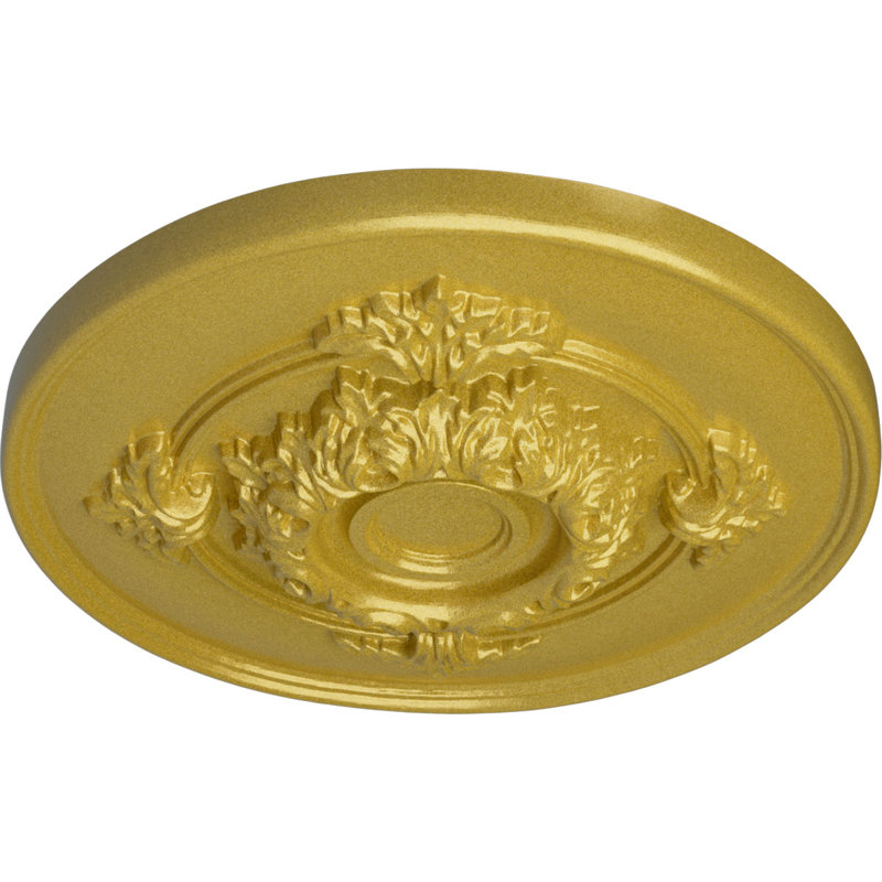 Médaillon de plafond H 13,75 po x l 13,75 po x P 1 po Monique, Doré intense