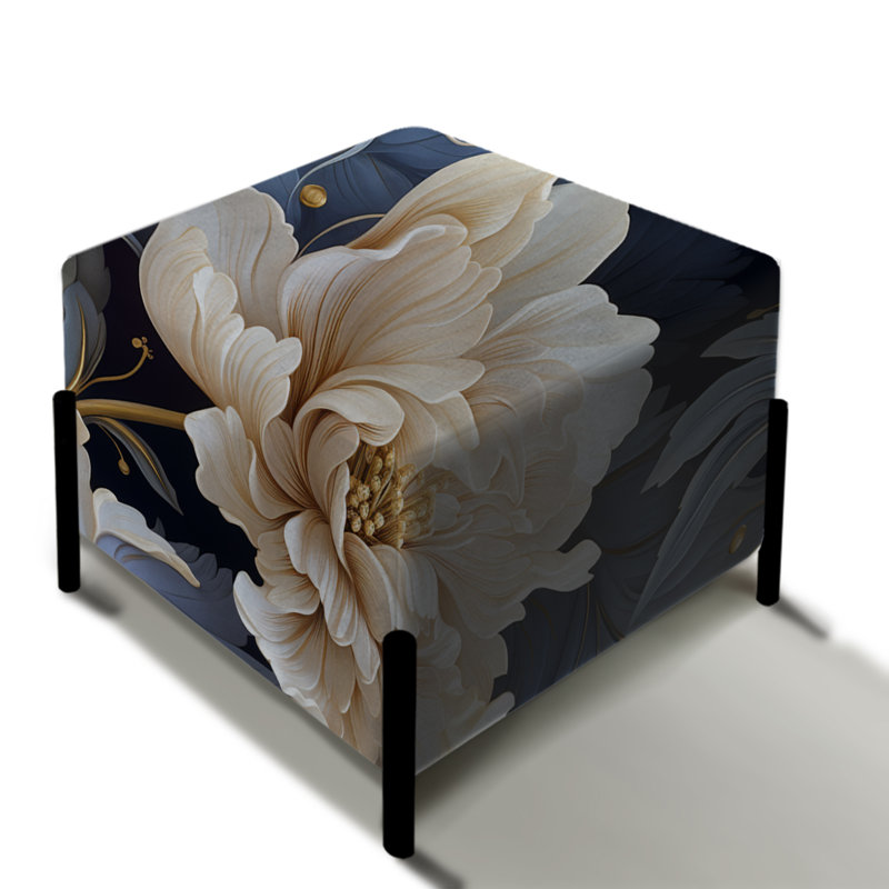 Peony Damask Dreams - Repose-pieds carré floral