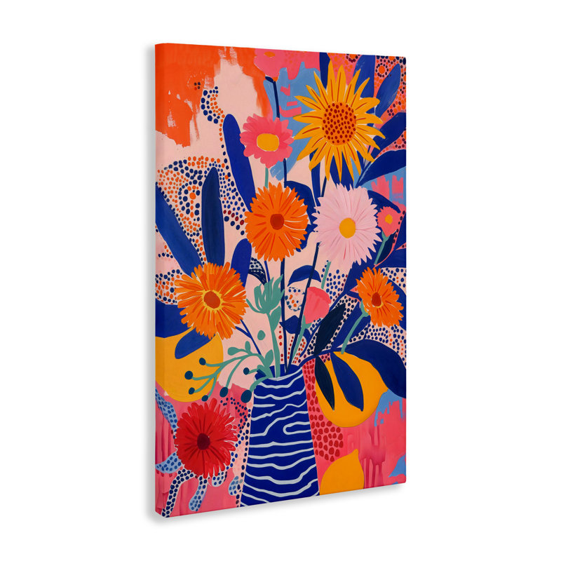 Toile à motif floral fantaisiste, design par LSR Creative Studio, H 24 po x l 16 po