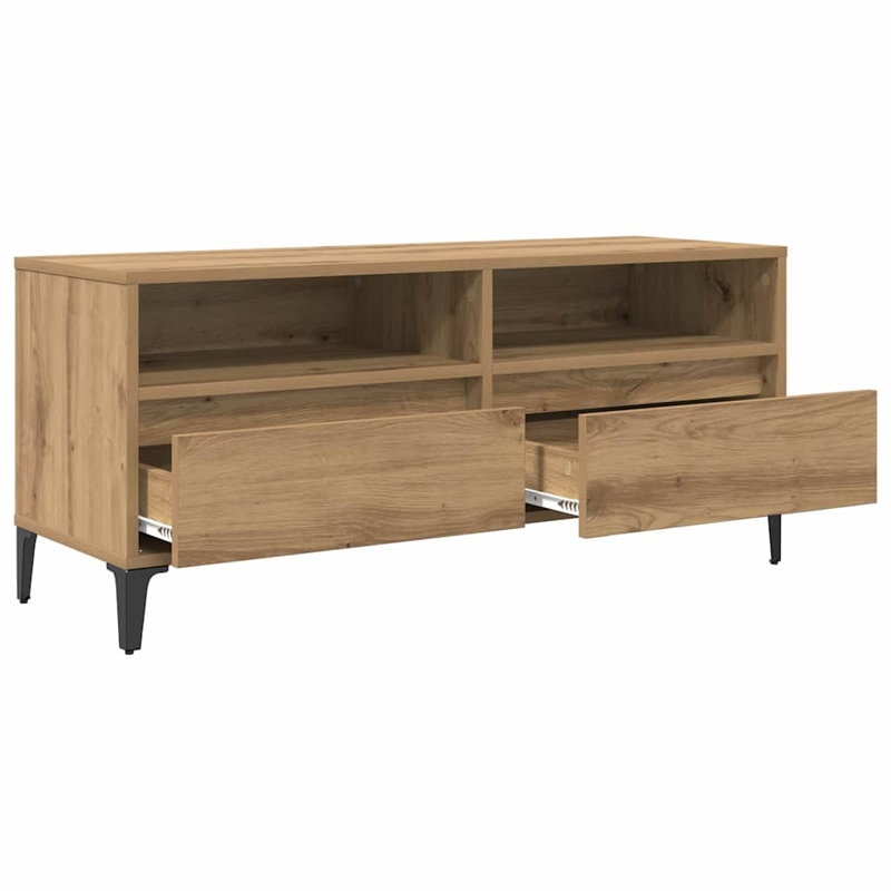 Unfinished TV Stand for TVs up to 24", Artisan Oak