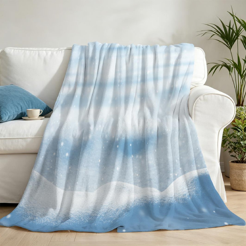 Jeté en molleton bleu flanelle ultra doux, Jeté 50 po x 60 po