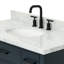 Meuble-lavabo simple en bois massif 42 po avec plateau en marbre Carrara de 1,5 po Thornaby-6427829-40743929