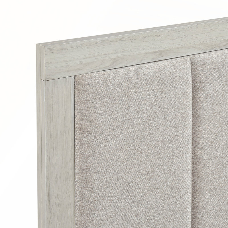 Lit plateforme contemporain à deux tons avec tête et pied de lit tapissier pour chambre à coucher moderne, Grand