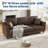 85" Faux Leather 3-Seater Sofa with Pillows & Wood Legs, Dark Brown-1875438364