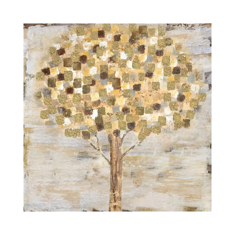 Golden Tree by Tava Studios - Wrapped Canvas Painting, 66.04 cm H x 66.04 cm W x 3.175 cm D