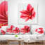 Grande esquisse de fleur rouge sur fond blanc - coussin à imprimé floral-30743904-30743901