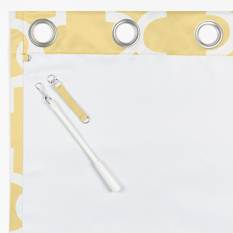 Rideau simple occultant et isolant avec œillets Ironwork, Jaune