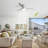 52 Inch Indoor Flush Mount Ceiling Fan With 3 Solid Wood Blades Remote Control Reversible DC Motor With Led Light