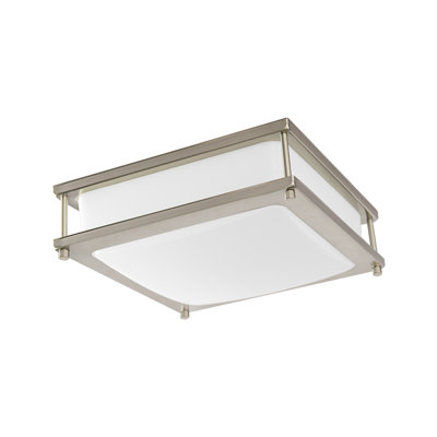 14 Inch LED Square Flush Mount Ceiling Light – 20W Dimmable, 4000K Cool White, Brushed Nickel Finish – Modern Ceiling Fixture for Living Room, Bedroom, Kitchen & More