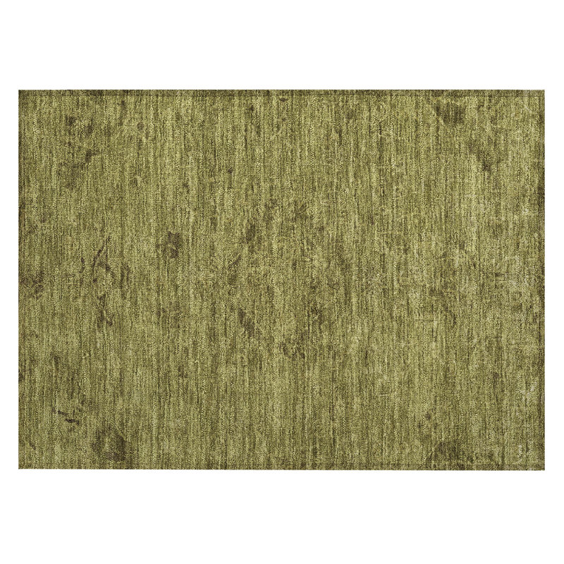 Machine Washable Indoor/Outdoor Chantille ACN1111 Olive, Rectangle 1'8" x 2'6"