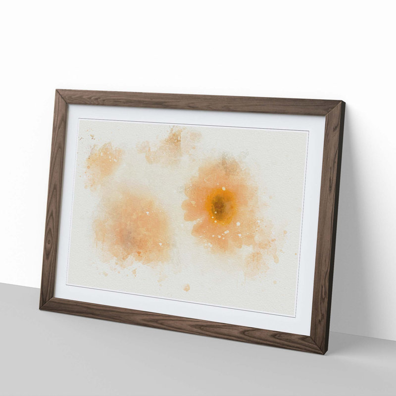 Flower Collage in Abstract - Wall Art, 40cm H x 60cm W x 2cm D, Walnut  Single Picture Frame Wood