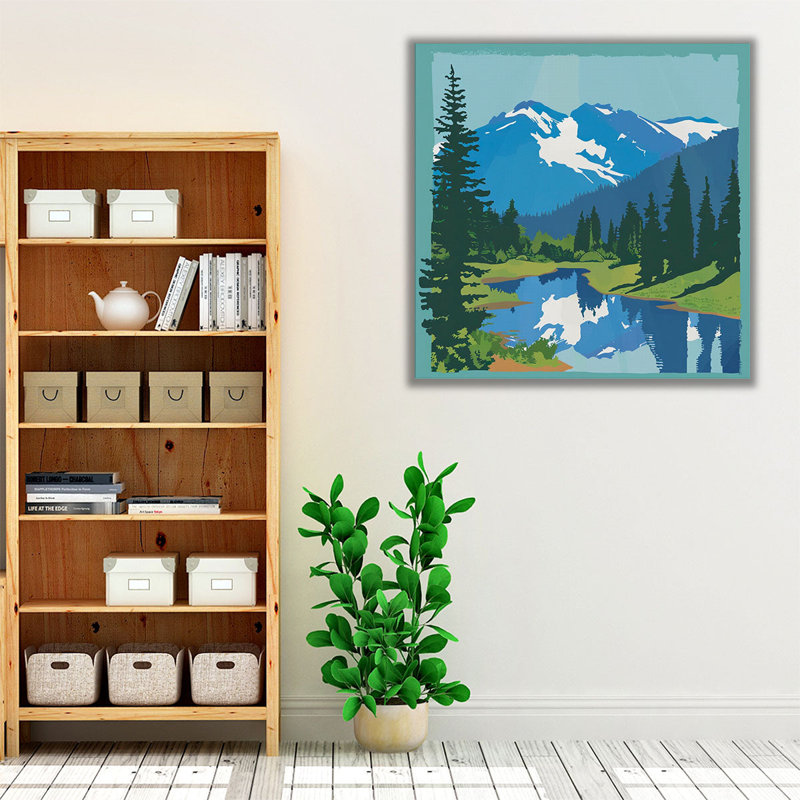 «Mountain Reflection I», reproduction d'art sur toile, H 12 po x l 12 po