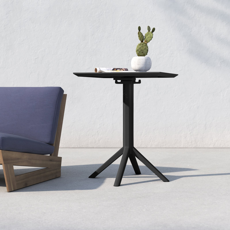 Farrah Square Patio Dining Table, Black, 29.5" H x 23.6" W x 23.6" D, Yes