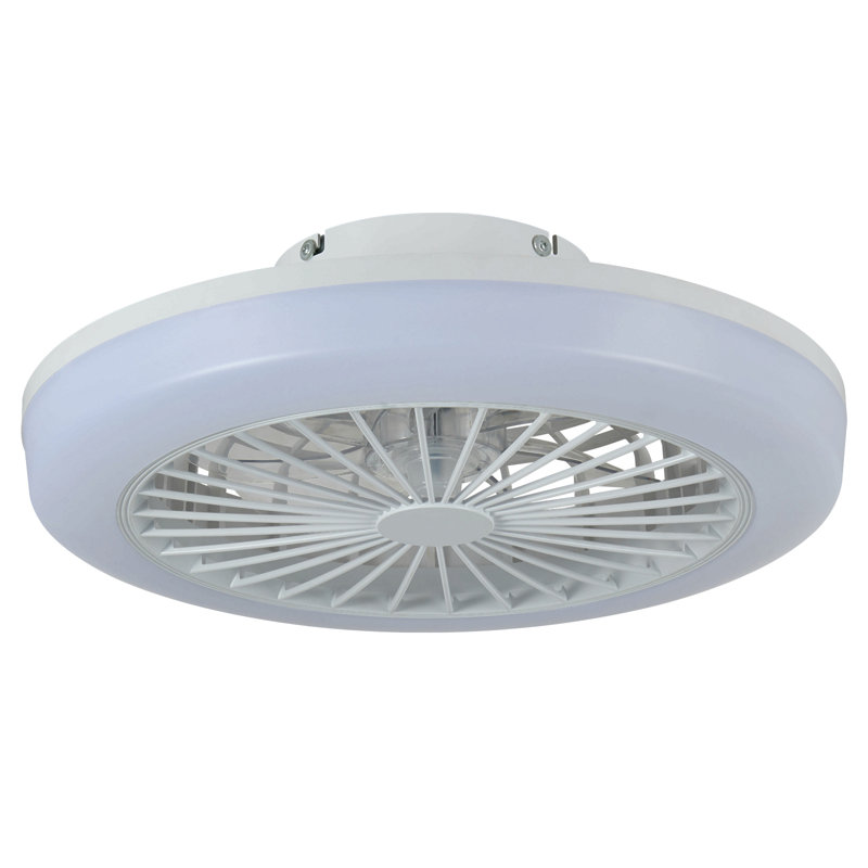 Ventilateur de plafond de 18 pouces avec télécommande RVB, ventilateurs de plafond à DEL intelligents avec télécommande / application, ventilateur de plafond moderne à profil bas et à intensité variable pour le salon de la chambre à coucher - blanc