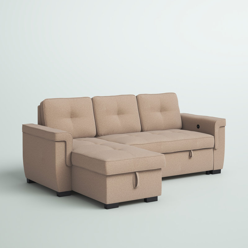 Canapé-lit et chaise longue réversible de 89,5 po Steen, Beige performance