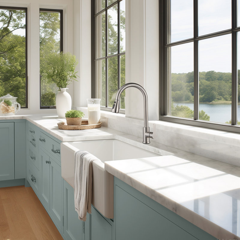 Cobbe Pull Down Kitchen Faucet, Brushed Nickel