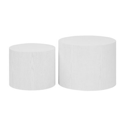 MDF With Veneer Side Table/ Coffee Table/ End Table/ Nesting Table Set Of 2 For Living Room, Office, Bedroom