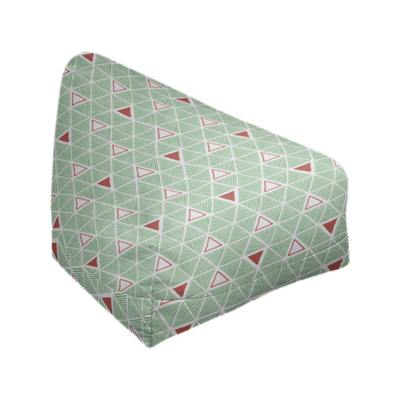 Bean Bag Cover, Green/Red, 38" H x 42" W x 29" D, No Fill
