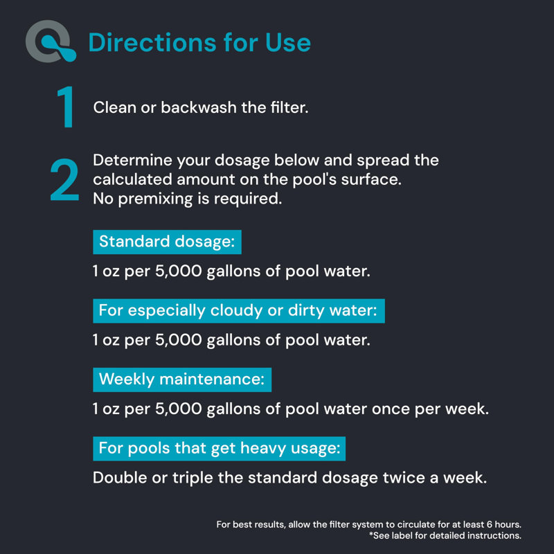Clarificateur d'eau de piscine AquaDoc - 64 oz.