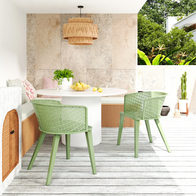 Milan Outdoor Dining Chair(Set Of 2), Green