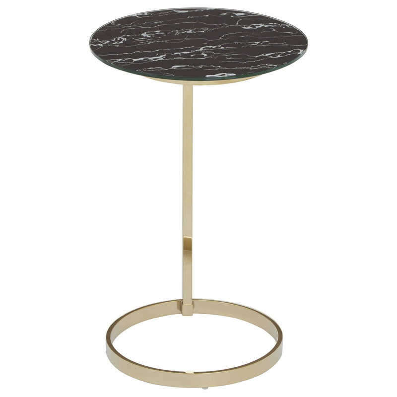 Emile Frame End Table, Black, Gold
