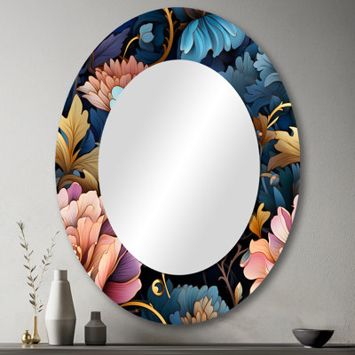 Victorian Nouveau Elegance Victorian Pattern - Floral Mirror, Cottage Unique Wall Mirror, Printed Metal Art
