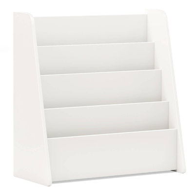 4-tier Kids Wooden Bookshelf Toddlers Book Rack with Deep Shelves White