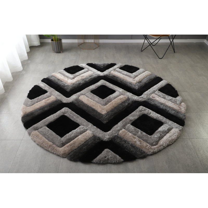 Eulamae Abstract Indoor Rug, Round 7'
