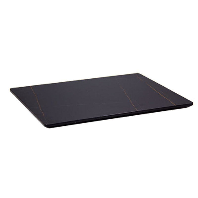 Plateau de table en pierre frittée noire 24 po x 30 po, L 30 po x l 24 po