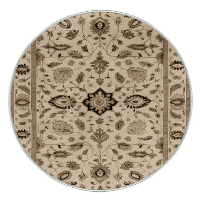 Tapis beige Tabriz lavable à la machine