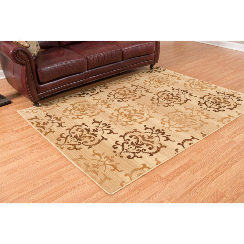 Tapis ivoire / brun / brun clair Rosanna, Rectangle 2 pi 3 po x 7 pi 2 po