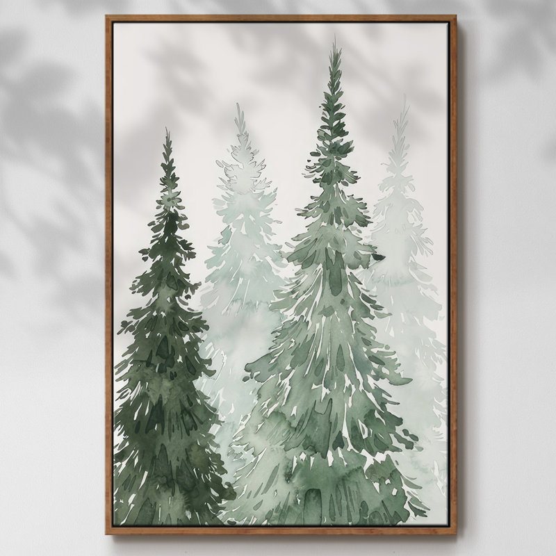 " Winter Washed Coppice II ", Walnut Framed, 41" H x 27" W x 1.5" D