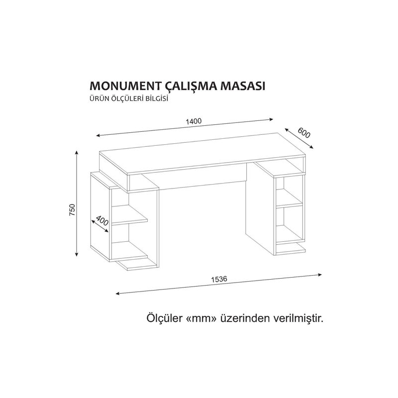 Bureau Lybarger, Blanc / noyer