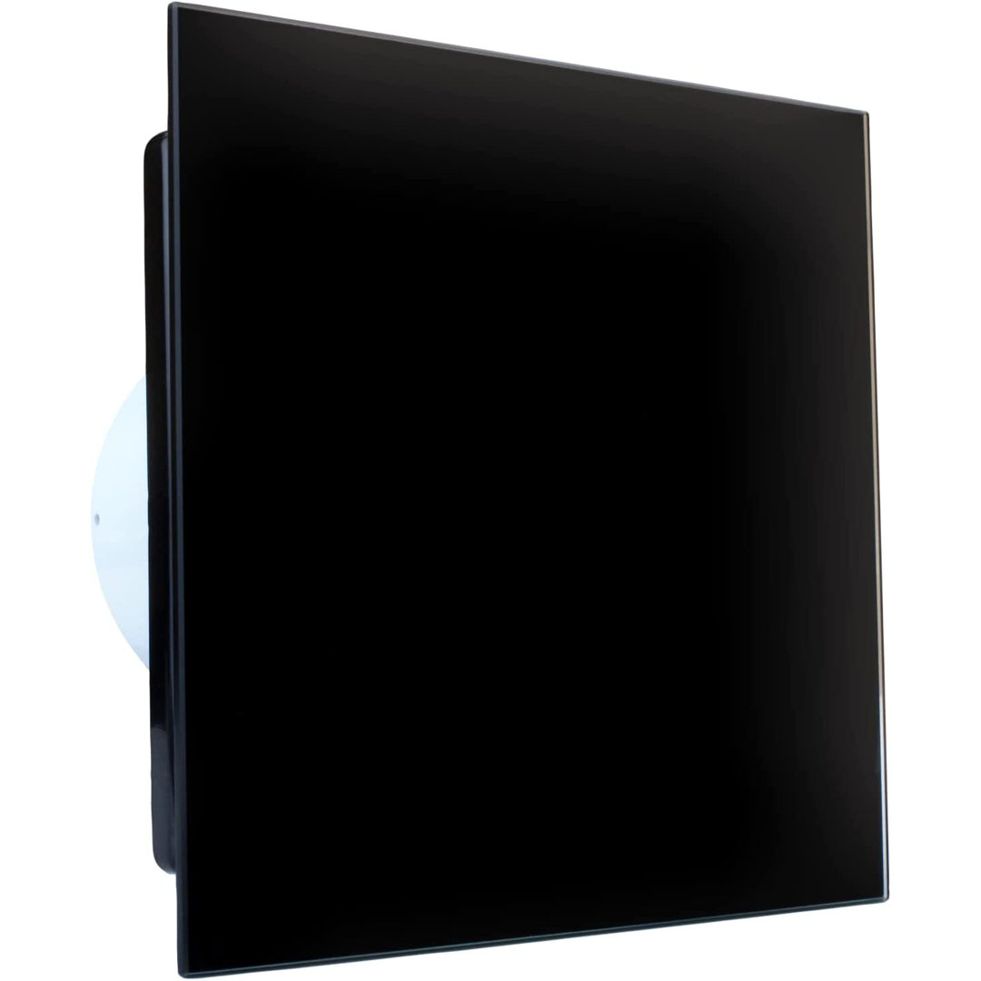 Aldia Standard Bathroom Extractor Fan With Black Glass Cover