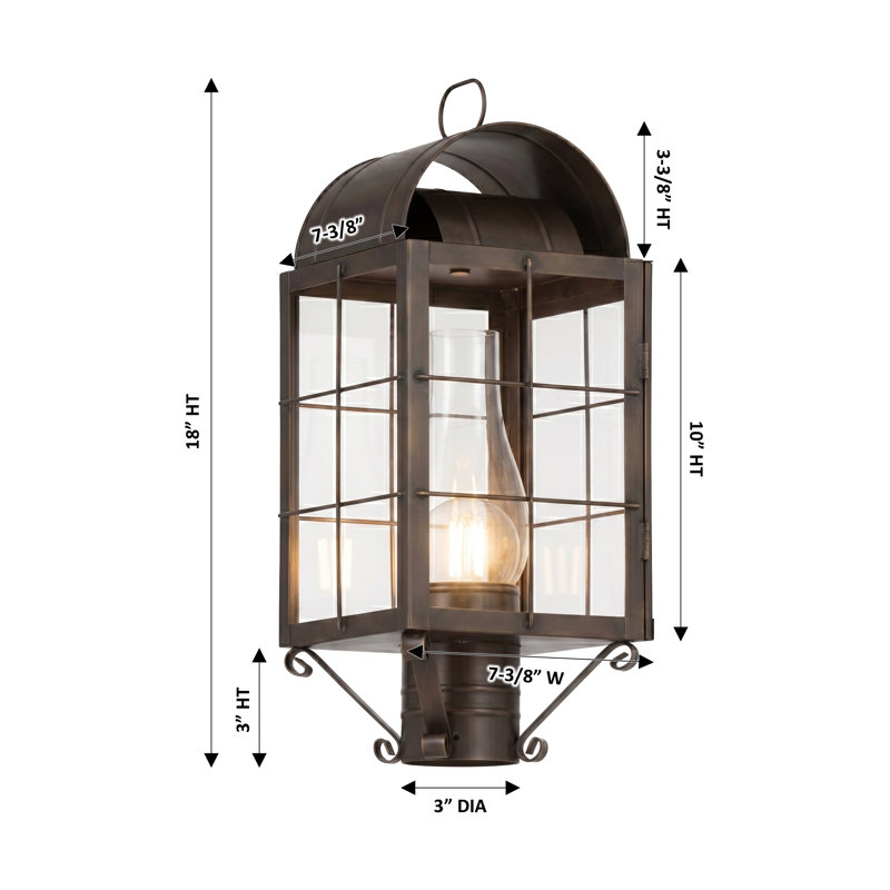 Brass Traditions - Durham - 1 lumière - 18 pouces - Laiton foncé - Laiton massif - Lampadaire, Clear, Dark Brass