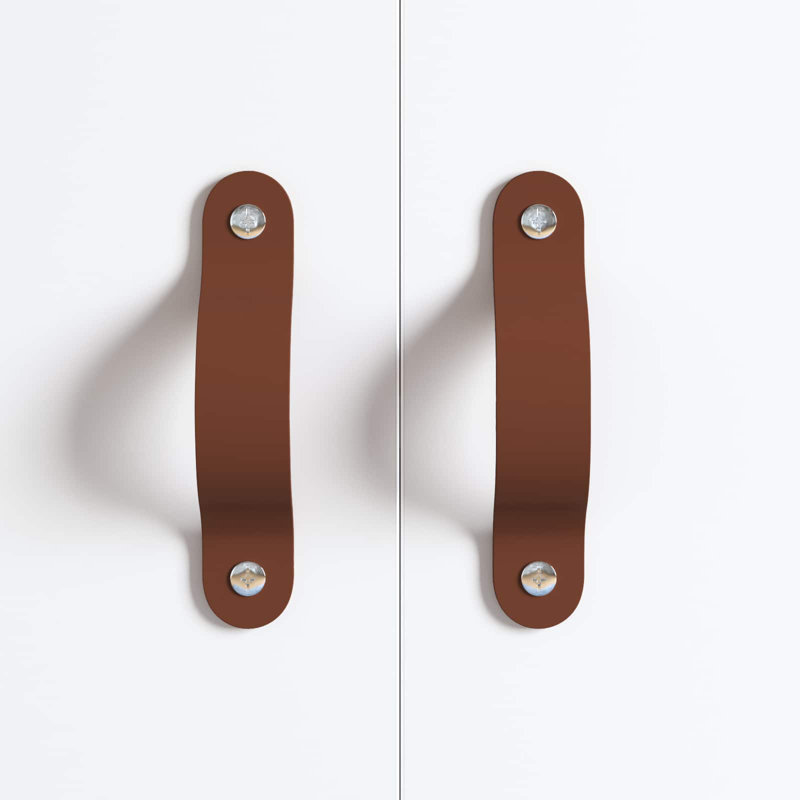 Vidaxl Cabinet Handles Wall-Mounted Brown PU Hardware Storage Accessories