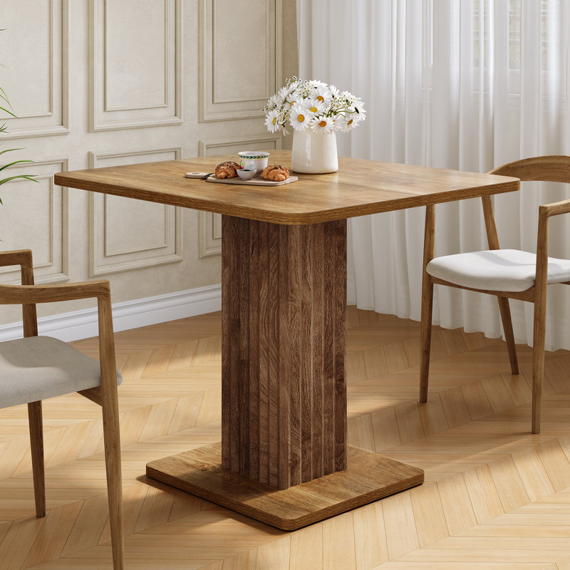 35.5"W Pedestal Dining Table, Brown