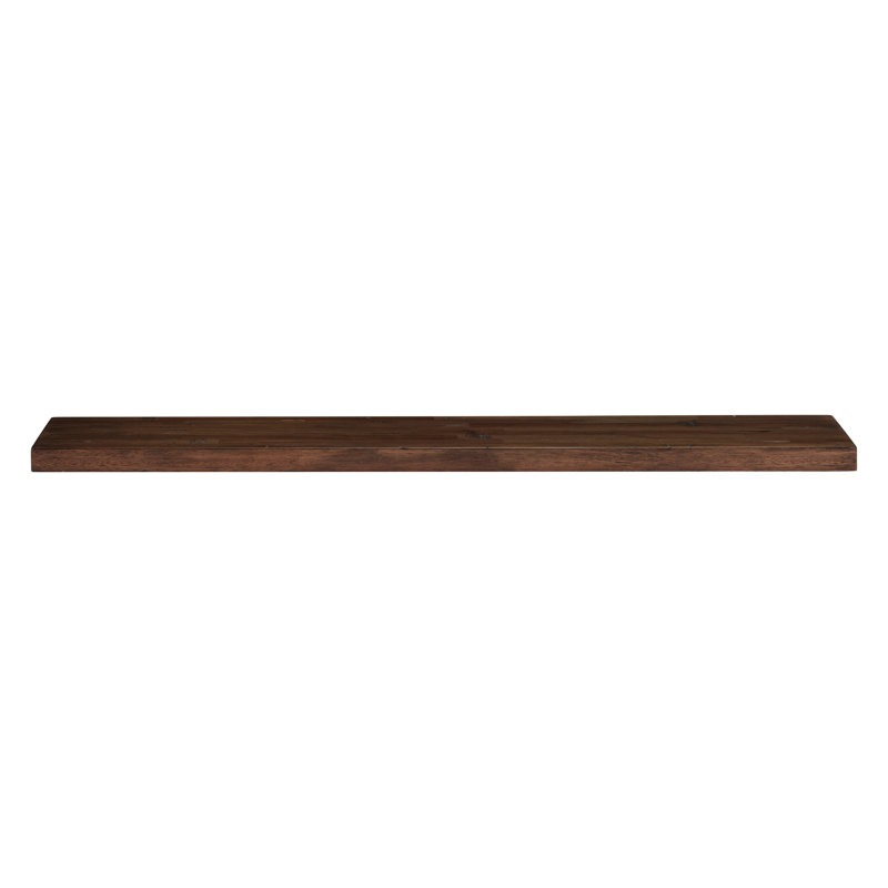 24 in. x 12 in. Walnut Stained Eucalyptus Butcher Block Wall Mounted Shelf, 1.5" H x 24" W x 12" D