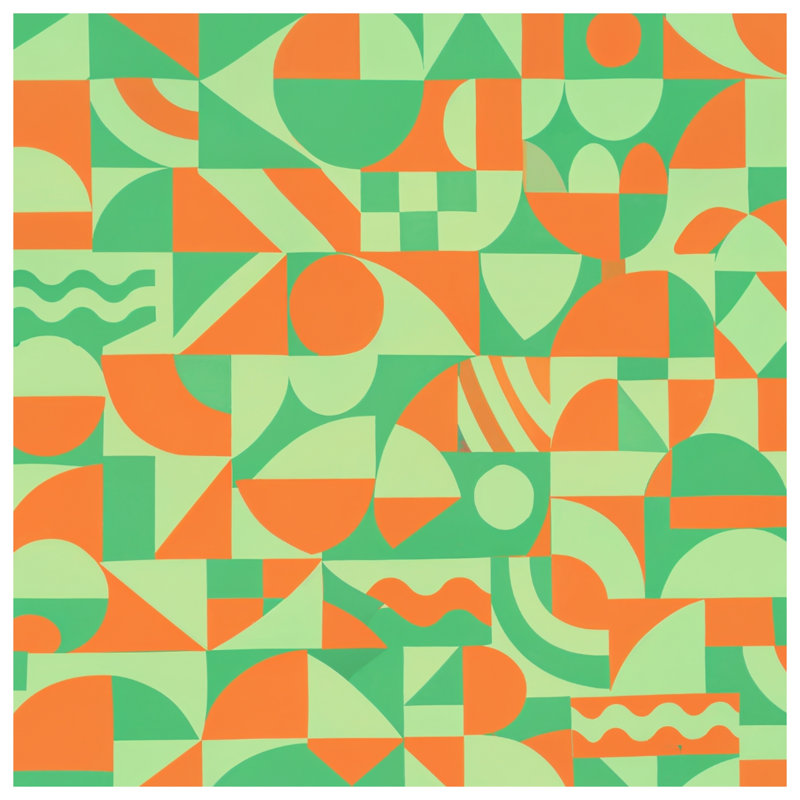 Geometric Abstract Green Orange Blankets, 50in W x 60in H