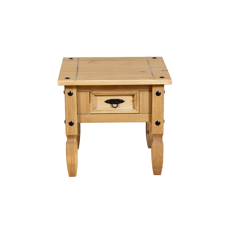 Rustic Charm Solid Wood End Table