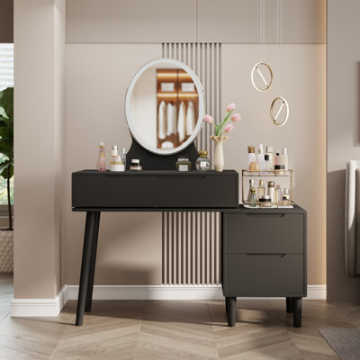 Makeup Vanity Desk Dressing Table With Drawers Cabinet Mirror Lights