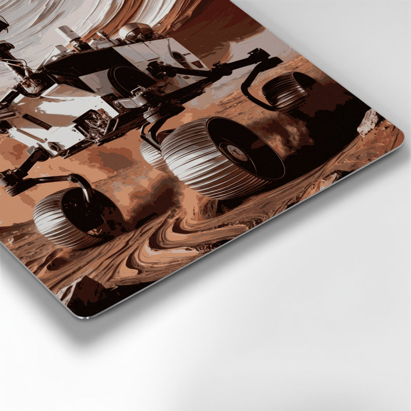 Art mural gris en métal Space Perseverance rover