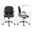 Chaise de bureau avec structure en métal, similicuir, pivotant, soutien lombaire, hauteur réglable, roulettes-124875996