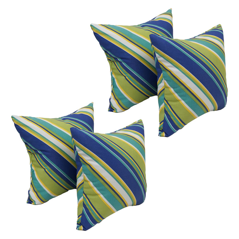 Outdoor Cushion Collection Indoor/Outdoor Striped Throw Pillow, Browning Sunblue