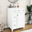 Meuble-lavabo 24 po avec lavabo en céramique. Gain de place pour les petits espaces. 2 tiroirs, 1 porte. Blanc 24 po. Vaste espace de rangement. . Pieds en bois massif. Blanc. Assemblage facile-1162158664