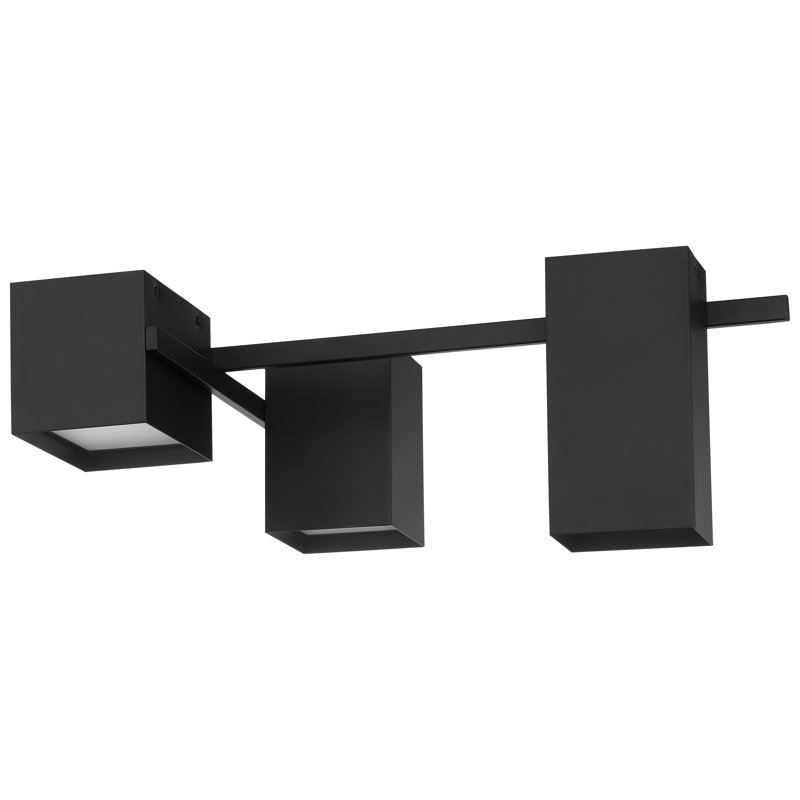 Plafonnier encastré 1 lumière à DEL 25 po Lyco, Noir mat