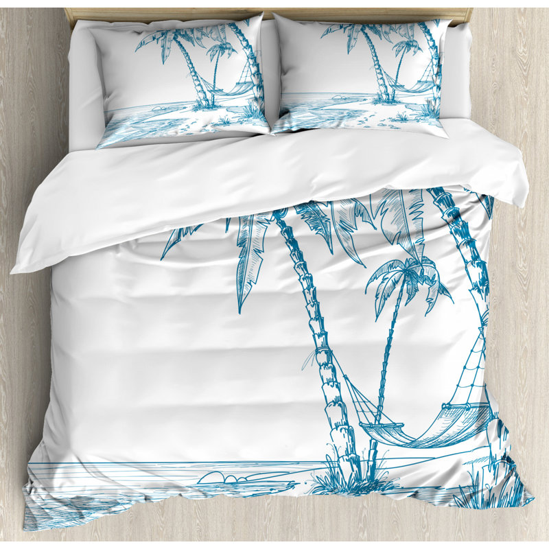 Coastal Duvet Cover, King Duvet Cover + 2 King Shams
