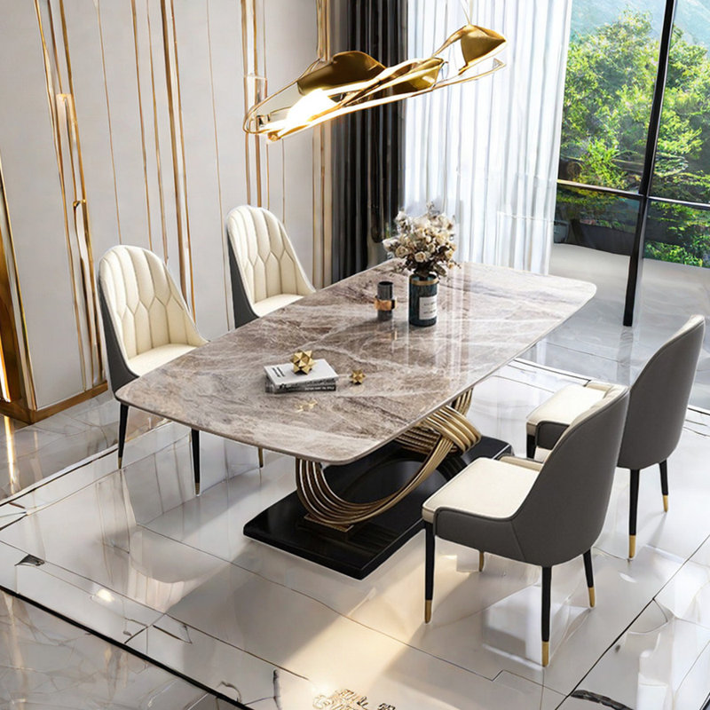 Ensemble de table de salle à manger rectangulaire de style nordique, H 29,5 po x L 70,9 po x l 35,4 po