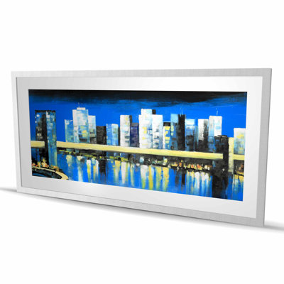 Skyline of Lower Manhattan - Framed Matted Print for Decor
