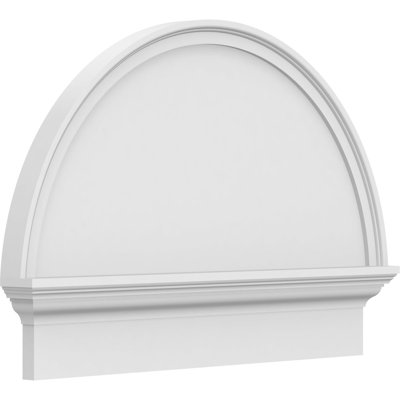 30"W x 21-3/4"H x 2-3/4"P Half Round Smooth Architectural Grade PVC Combination Pediment